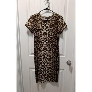 Vibe Sportswear Leopard Print Bodycon Casual Sexy Mini Dress Size M